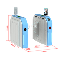 High Security Anti-Pinch Wing Gate Contactless Access Control Pedestrian Turnstiles QR Code Recognition Flap Barrier Brushless