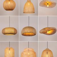 Main faire salon bambou Filament rotin suspension lampe décoration tissé suspendu haut plafond Restaurant suspension