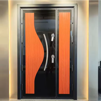 Porte d'entrée principale en acier MDF de style turc résistante aux intempéries, design moderne et simple, anti-rouille