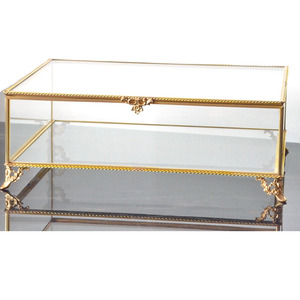 Gold Metal Packaging Storage Organizer Luxury Glass Women <strong>Girls</strong> Small Luxury <strong>Jewellery</strong> Gift <strong>Box</strong> - Product Image 2