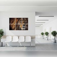 Lion décoratif peinture mur art photos sur panneaux de fibres acoustiques
