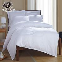 Parure de lit professionnelle de qualité hôtelière en polyester/coton tissé 400TC, non jetable, avec housse de couette, tailles personnalisables, blanche