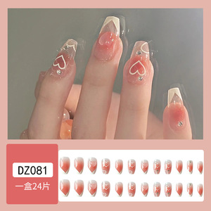 24 Uds cambio de luz <span class=keywords><strong>amor</strong></span> chica rubor puntas de <span class=keywords><strong>uñas</strong></span> usando prensa en las <span class=keywords><strong>uñas</strong></span> <span class=keywords><strong>amor</strong></span> diamantes de imitación <span class=keywords><strong>uñas</strong></span> postizas artificiales - Product Image 2