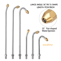 Lance à Jet de tige en métal SS pour coude de nettoyeur haute pression baguette d'extension de pistolet à eau multi-angle 1/4 connexion rapide forme 30 °/90 °/U