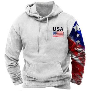 Sweats à capuche rétro avec drapeau américain pour hommes, survêtements grande taille avec impression par sublimation pour hommes, <span class=keywords><strong>sweat</strong></span> pull <span class=keywords><strong>vintage</strong></span> à la mode - Product Image 6
