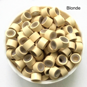 Microanillo forrado de silicona, tubos de 4,0x2,0x3,0mm, herramientas de extensión de pelo, microanillos de aluminio en 8 colores - Product Image 3