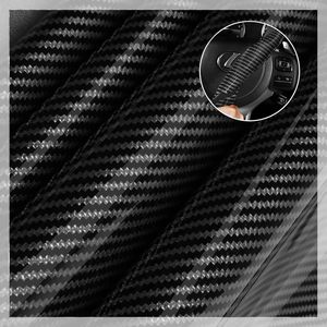 Juego de Fundas para <span class=keywords><strong>Volante</strong></span> de Coche Longyang, Revestimiento de Fibra de Carbono Brillante, Goma Antideslizante, 3 Piezas, Accesorios Universales de 14.5-15 Pulgadas (Negro) - Product Image 3