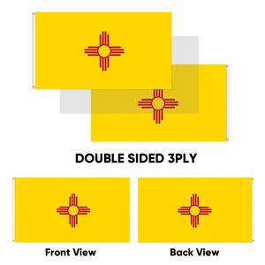 Drapeaux du Nouveau-Mexique en gros 3x5 pieds, polyester 68D/100D, personnalisation de toutes les nations, expédition rapide, fournisseur fiable, livraison rapide - Product Image 4