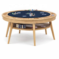Table de poker en bois de luxe professionnelle de 18 pouces, personnalisable pour les divertissements et les jeux de casino