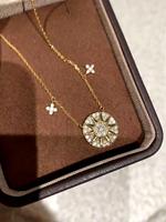 Collier en argent 925 avec étoile scintillante à quatre branches et boussole solaire, sensation de luxe vintage, chaîne de clavicule superposée, polyvalent et tendance