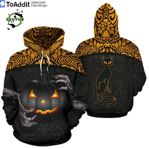 Felpa con cappuccio con motivo a zucca fantasma di Halloween felpa con cappuccio con stampa 3D stile creativo divertente per bambini Pullover - Product Image 2