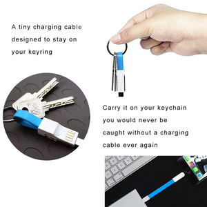 Uslion — <span class=keywords><strong>c</strong></span>âble Micro USB <span class=keywords><strong>3</strong></span>-en-1, chargeur magnétique court et plat, Type <span class=keywords><strong>C</strong></span>, pour porte-clés Portable, Android - Product Image 5