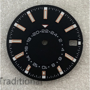 Esfera de reloj luminosa verde de 28.5mm con diseño de rayas solares, nuevos accesorios compatibles con el movimiento NH35 - Product Image 5