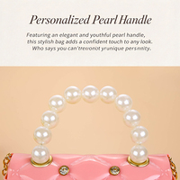 Mini sac bandoulière en PVC pour femmes et enfants, petit porte-monnaie imperméable avec chaîne en perles et diamants, sac à main d'hiver tendance DIY