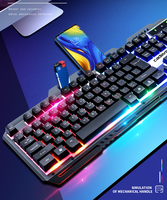 Clavier filaire VR30 en ABS lumineux en métal cool, éclairage LED, sensation mécanique optique, clavier de jeu pour ordinateur portable PC