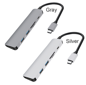 USB C集线器类型-C至3.0集线器HD MI VGA Thunderbolt 3适配器用于MacBook三星Galaxy S9/S8华为P20 Pro型C USB集线器 - Product Image 1