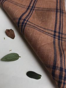 Tissu en lin 100% délavé à carreaux mélangés - Product Image 5