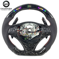 Pour BMW volant en Fiber de carbone forgé E81 E82 E87 E88 E90 E91 E92 E93volant palettes de changement de vitesse étendues LED intérieur de voiture