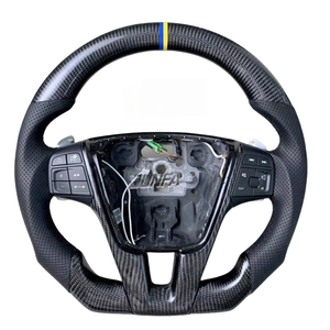 พวงมาลัยหนังแท้สำหรับ Volvo XC40 XC60 <span class=keywords><strong>S60</strong></span> XC90 S90 ตก<span class=keywords><strong>แต่ง</strong></span>ด้วยคาร์บอนไฟเบอร์แบบสปอร์ต - Product Image 2