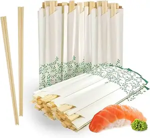 批发竹制一次性筷子，带定制包装印花寿司棒双Tensoge筷子，用于餐厅