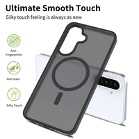 Étui de téléphone magnétique Silver Shield pour A36/A56 avec toucher lisse, protection antichoc et anti-chute