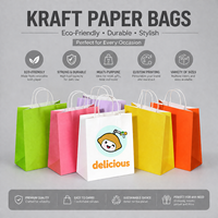 Sacs cadeaux en papier kraft personnalisés avec logo et poignées torsadées, vente en gros, pour anniversaires de filles, friandises pour enfants, emballage de bonbons