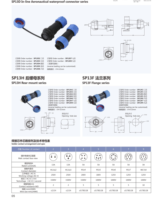 Weipu IP68 Conector de cable circular en línea a prueba de agua 2PIN 3PIN 4PIN 5PIN Terminales Conector de tornillo de latón para LED de alimentación