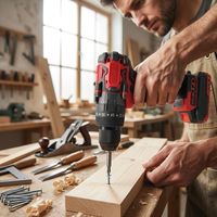 Perceuse sans fil 21V sans balais, tournevis électrique portable avec 2 batteries, outil électrique domestique pour le bricolage