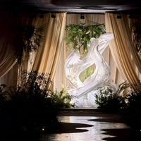 Installation artistique personnalisée pour mariage, toile de fond de luxe, fleurs géantes faites à la main, décoration d'événements et de fêtes