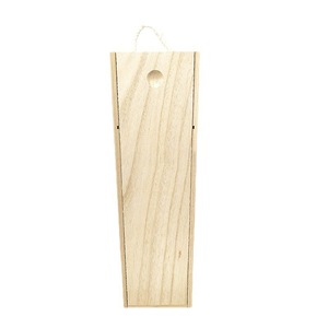 Caja de Madera para Vino, para una Sola Botella, de Madera de Paulownia, con Tapa Deslizante, Hecha a Mano, Rectangular, 10 Pulgadas de Alto - Product Image 4