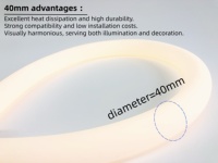 360 °   Tube lumineux LED flexible rond néon 1700lm, blanc réglable, bande néon 3D pliable, DC24V IP67 pour décoration d'exposition/plafond/bureau