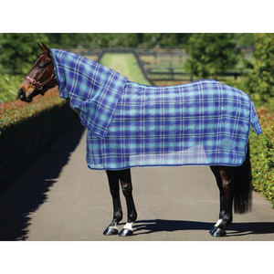 Couverture d'été de luxe pour cheval en PVC et maille, avec tissu en polycoton, sans rembourrage, fermeture avant en cuir réglable - Product Image 5