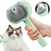 Brosse de toilettage auto-nettoyante pour animaux de compagnie, en acier inoxydable, pour chiens et chats