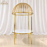 Suspension moderne et durable en forme de dôme rond avec pendentif en cristal, cadre en métal doré effet miroir, pour table de mariage et de salle à manger, mobilier d'hôtel et usage en restauration