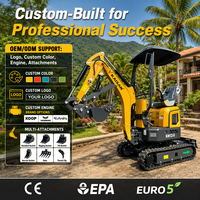 Envío Gratis KAISAN Mini Excavadora de 1.2 Toneladas con Giro Cero, Minibagger 1.2T, Mini Pelleteuse 1T para Alquiler en Europa y Trabajos de Paisajismo