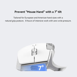 Souris sans fil à défilement latéral ergonomique avec défilement intelligent et clic silencieux pour ordinateur Macbook, ordinateur portable, tablette - Product Image 5