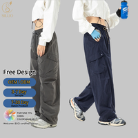 Celana Olahraga 3-in-1 Unisex Outdoor, Nyaman, Ringan, Bahan Nylon, Dilengkapi Tali Serut dan Kantong, Cocok untuk Hiking dan Santai