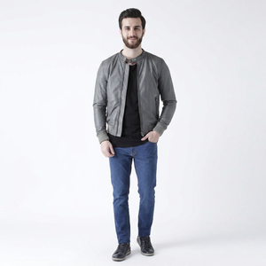 Men's Premium <b>Leather</b> <b>Jacket</b> with Warm Inner Fleece Vintage Style Breathable & Hooded <b>Winter</b> Outerwear Featuring Front Logo - Product Image 1