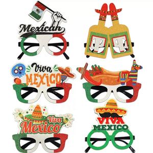 Gafas de Fiesta con Temática del Día Nacional <span class=keywords><strong>Mexicano</strong></span> de 5 de Mayo, Accesorios para Fotomatón, Gafas de Plástico con la Bandera de México y Cactus - Product Image 2
