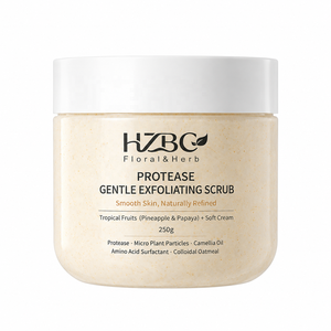 Gommage exfoliant doux à la protéase OEM ODM 250g, à base d'enzymes pour les peaux sujettes à la kératose pilaire et à la peau de fraise, sans érruches agressives, nettoyant corporel 2-en-1 - Product Image 1