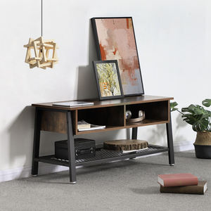 Vasagle ตู้วาง<span class=keywords><strong>ทีวี</strong></span>อุตสาหกรรมพร้อมชั้นเก็บของตาข่ายห้องนั่งเล่นขาตั้ง<span class=keywords><strong>ทีวี</strong></span>สีน้ำตาลแบบชนบท - Product Image 2