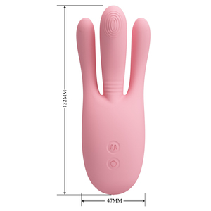 Pretty Love Vibrador de carga USB Dos dedos 10 Vibración y un dedo 5 Ajustes de cabeceo Juguetes sexuales divertidos para damas - Product Image 4