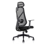 Chaise de bureau moderne à dossier haut en maille en forme de Y avec appui-tête, ergonomique, pivotante à 360°, soutien lombaire, pour usage hôtelier