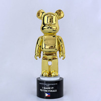 Trofeo de Resina Personalizado de Oso Violento en Oro, Plata y Cobre, Modelo MH-J0518, Regalos de Arte Popular