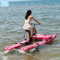 Vélo aquatique SUP à ponton plat pour 1 personne, cadre en aluminium avec plateforme flottante avant, faible résistance pour rivière, pliable, de Chine, Lumark