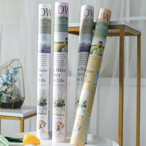 <span class=keywords><strong>Papier</strong></span> d'emballage coloré de <span class=keywords><strong>style</strong></span> <span class=keywords><strong>anglais</strong></span> rétro, série fleurs, double face, spécial, non couché, avec revêtement PE, pour emballer des cadeaux - Product Image 4