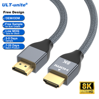 Câble HDMI certifié ULT-unite en gros, 8K 2M, câble HDMI 2.1, prend en charge 8K 60Hz-4K 120Hz