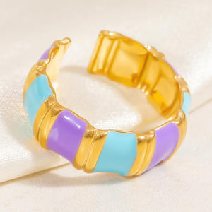 Fashion <b>Rings</b> Colorful Heart Star Design Gold Plated Women's Party Jewelry - Product Image 2