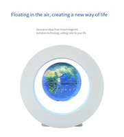 YUANZHOU Globe terrestre décoratif au design moderne, à lévitation magnétique, avec éclairage LED, en PC gonflable, aimant et adaptateur UE, pour chambre à coucher