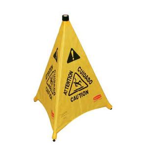 Cono Pop Up Multilingue 76 Cm Giallo Segnale di Attenzione Pavimento Bagnato - Product Image 1
